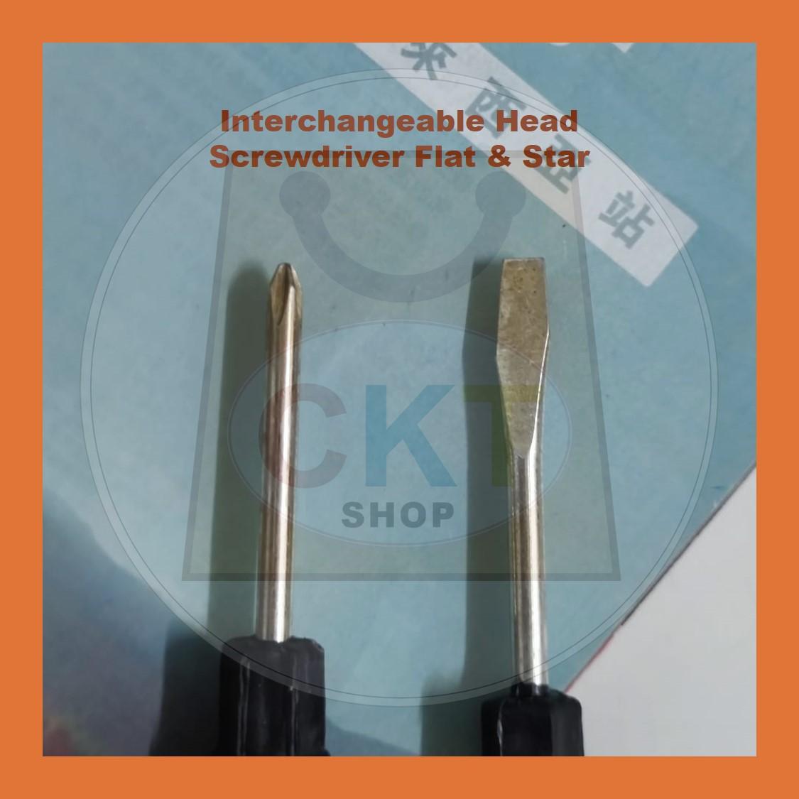 Bidirectional Interchangeable Head Screwdriver Flat Tip Repair Tools Flat Star Tip Hand Tool Tools