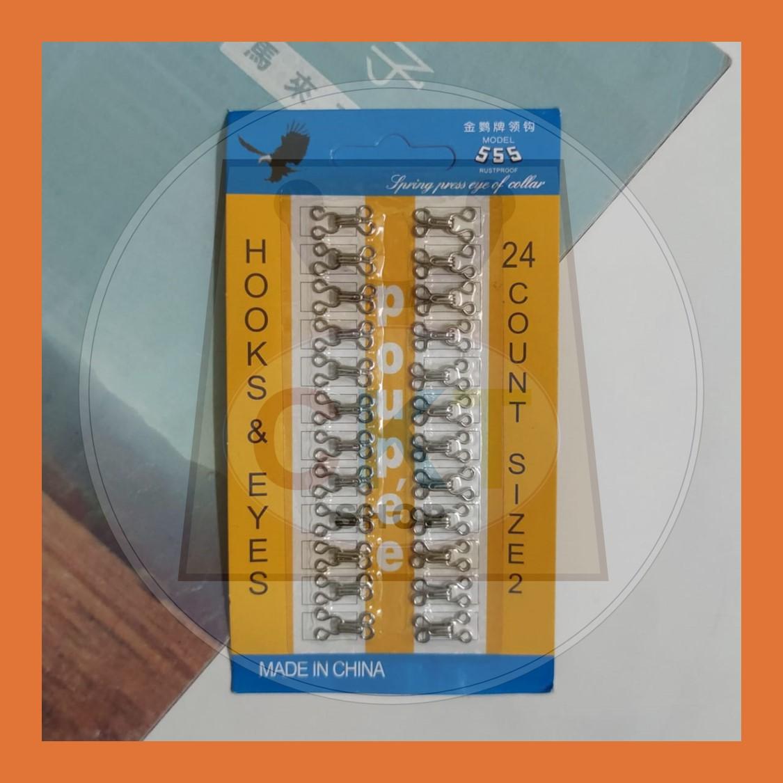 24 set Nickle Silver Color Hook and Eye Fasteners for Dresses Shirts Bra Making