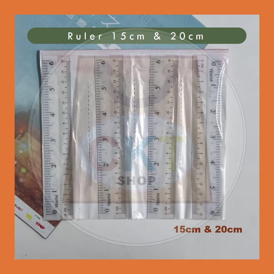 Plastic Straight Ruler / Bendable / Soft / Flexible Student Ruler / Pembaris 15cm / 20cm 6" 8"