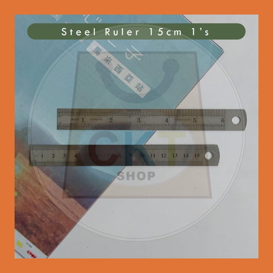 Stainless Steel Metric Ruler 15CM 6'' Pembaris Keluli Pembaris Besi School Office Stationery Sekolah Ofis