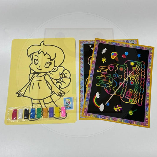 Colourful Scratch Art Card Diy Party Gift Card DIY Children Fun Art Kid DIY Art Craft Kraf Tangan