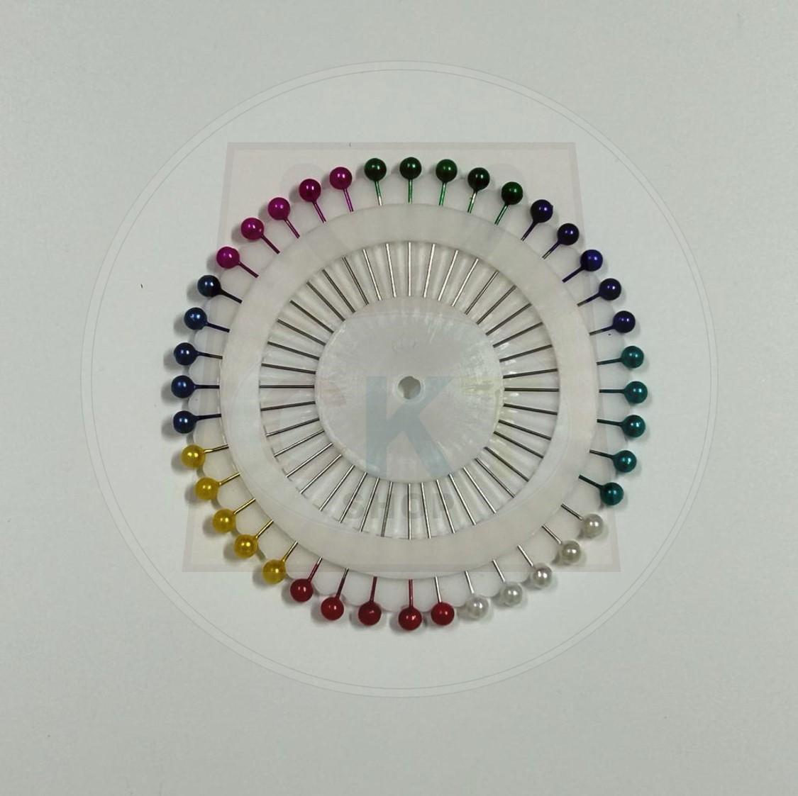 (40pcs) Colorful Pearl Head Pins Dressmaker Pins Sewing Pin Shawl Needles Short Pin Straight Push Jarum Peniti Tudung