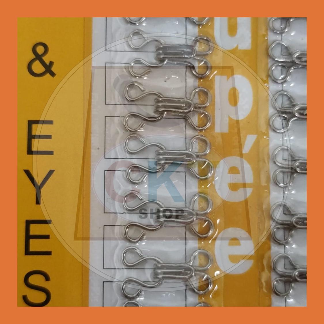 24 set Nickle Silver Color Hook and Eye Fasteners for Dresses Shirts Bra Making