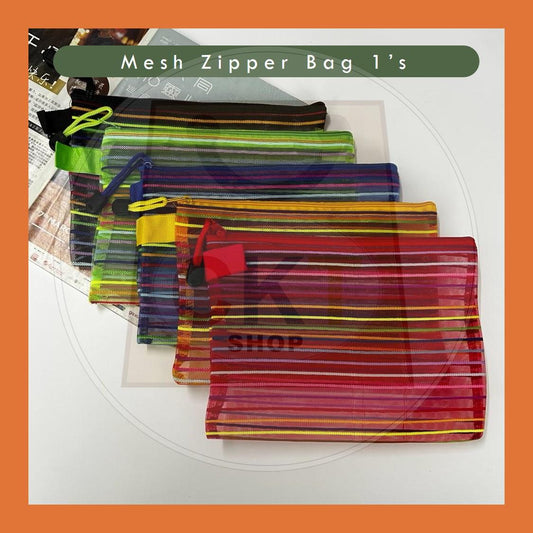 Rainbow Mesh Zipper Bag Transparent Zipper Bag / Document Bag / Pencil Bag