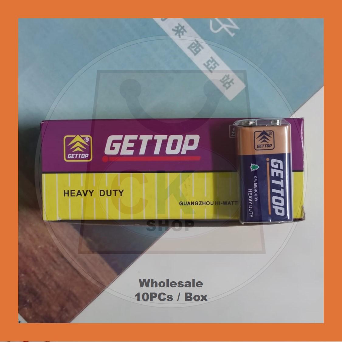 GETTOP Battery 9V Bateri Supercell Heavy Duty Smart Tag Toys Walkie Talkie Radio Microphone Thermometer Car Mainan Segi 4