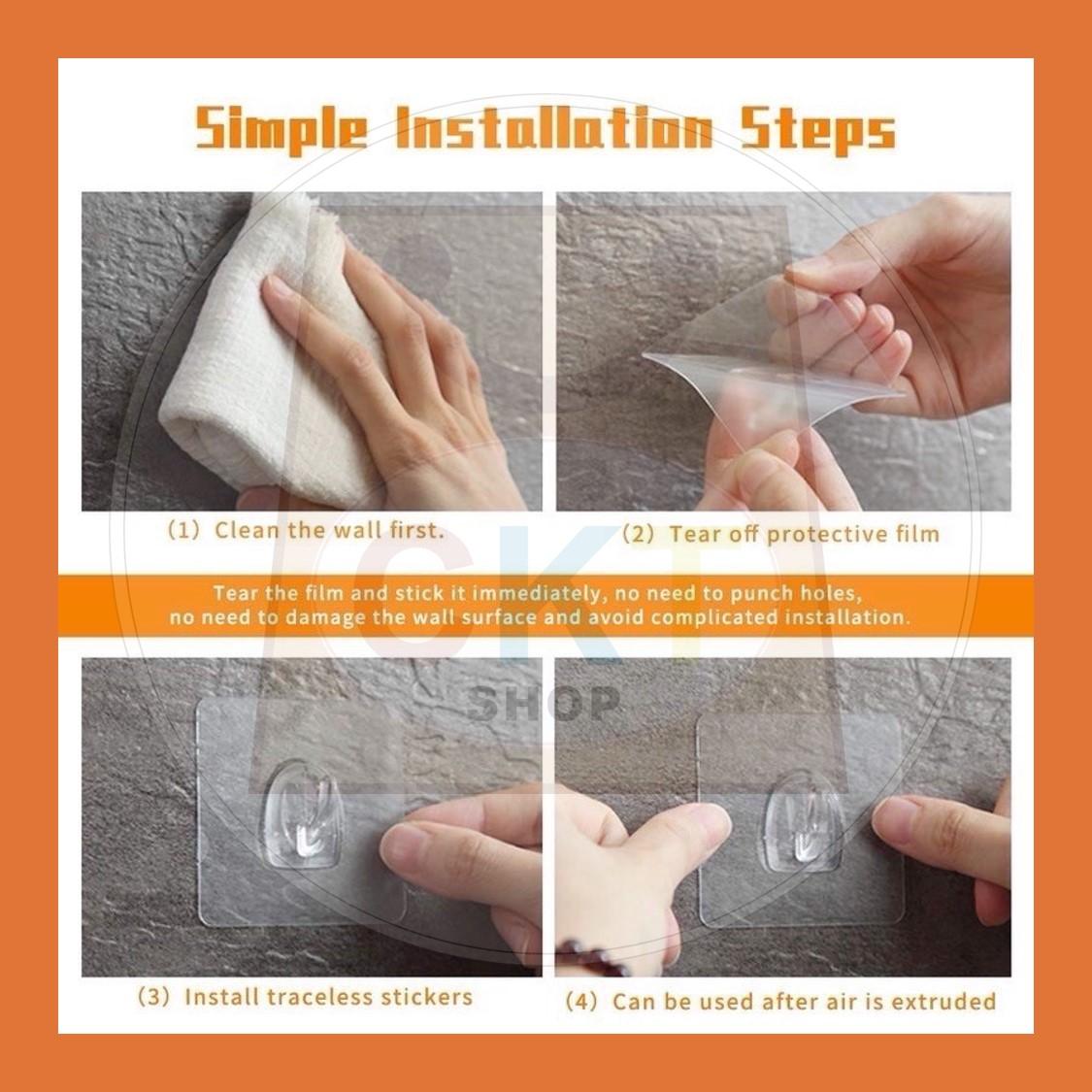 Adhesive Hook Magic Wall Hook Waterproof Transparent Strong Glue Kitchen Bathroom Cabinet Without Nails Strong Heavy