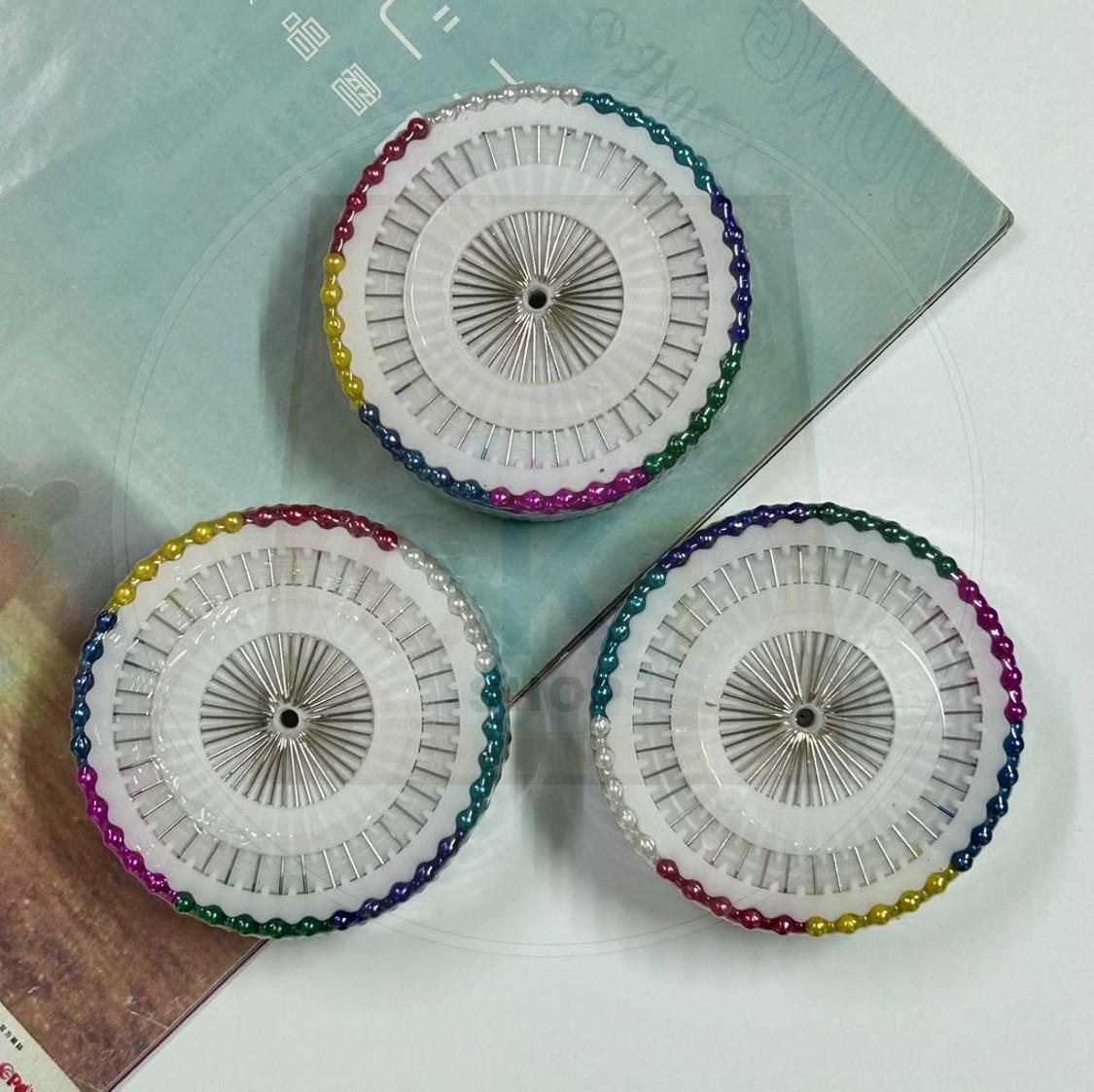 (40pcs) Colorful Pearl Head Pins Dressmaker Pins Sewing Pin Shawl Needles Short Pin Straight Push Jarum Peniti Tudung
