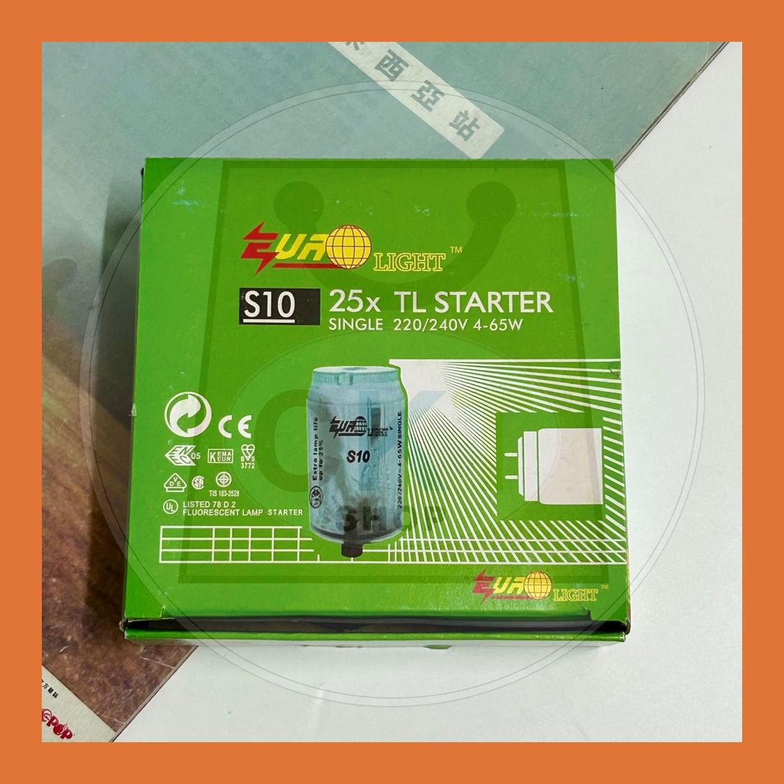 Starter Lampu Philips Eurolight S10 4-65W Fluorescent T8 4ft 2ft Light Tube Kalimantang Round Single Double