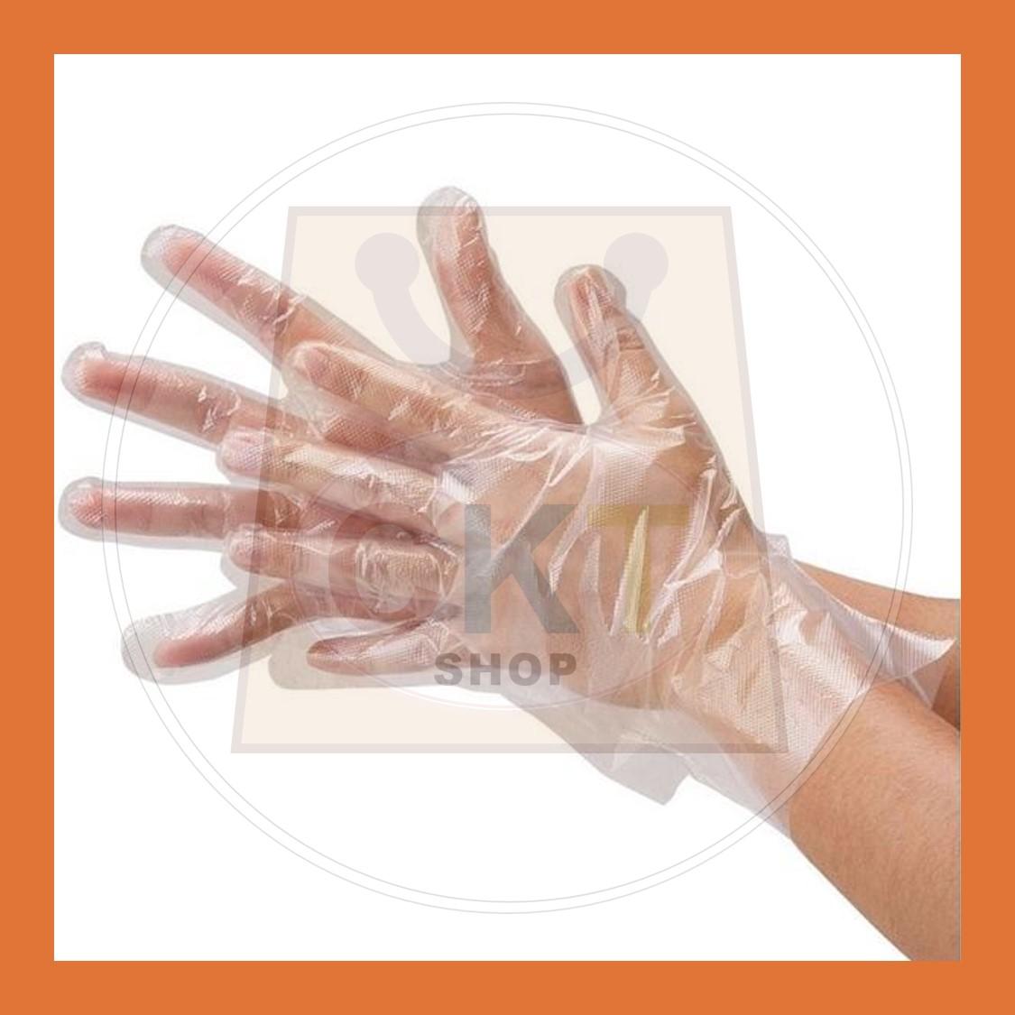 Food Grade Disposable PE Glove Transparent Hand Glove Kitchen Food Saloon Garden Restaurant Clean waterproof BBQ Pakai Sekali Buang