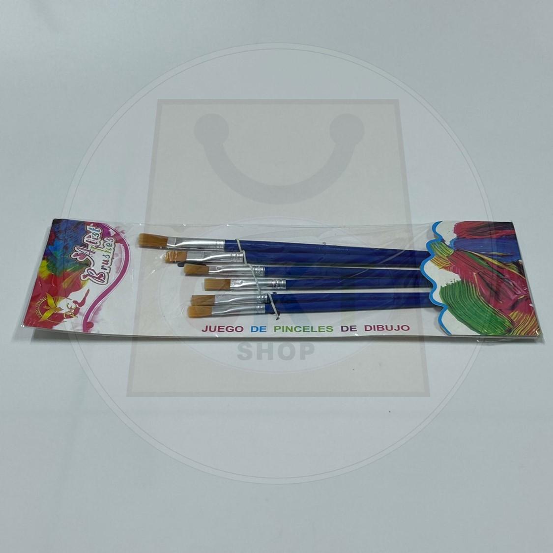 6PCs Nylon Brush Set Economy Beginner Halal Flat Brush Painting Tool Art Supplies Paint Brush