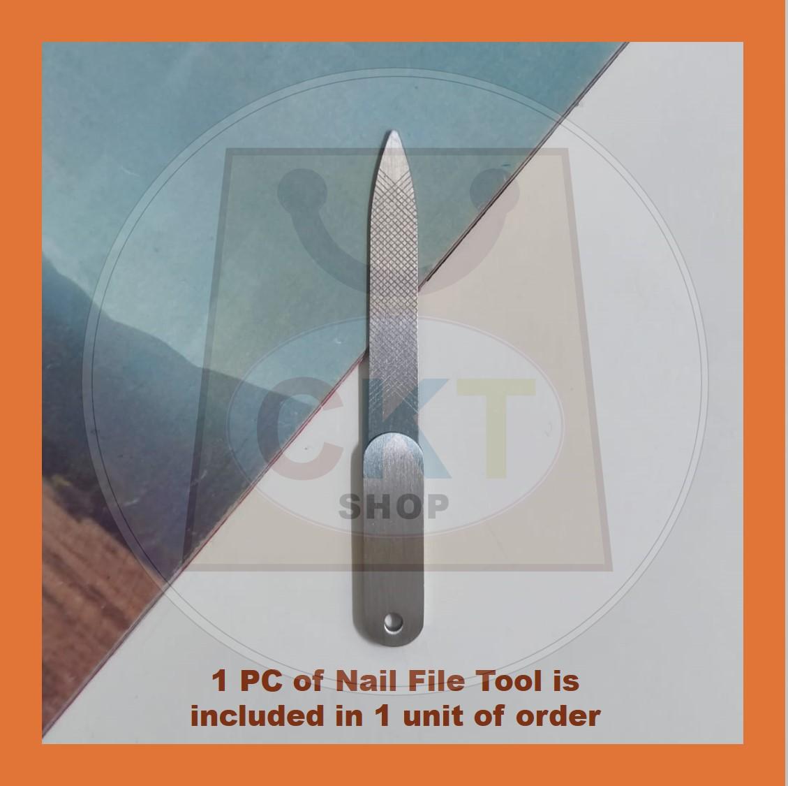 Stainless Steel Asah Kuku Nail File Manicure Nail Care Pengilat Kuku Nail Polish Tool Double Sided Pointed Nail