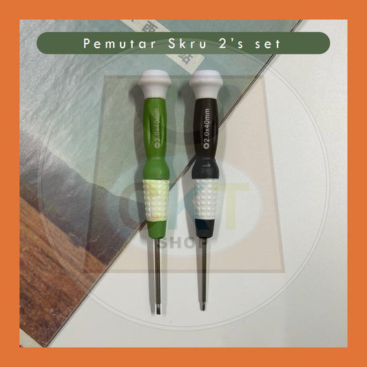 【Produk Baru】Set Pemutar Skru 2 dalam 1 – (+) & (–) Kepala 2.0 x 40mm | Screwdriver Set 2PCS