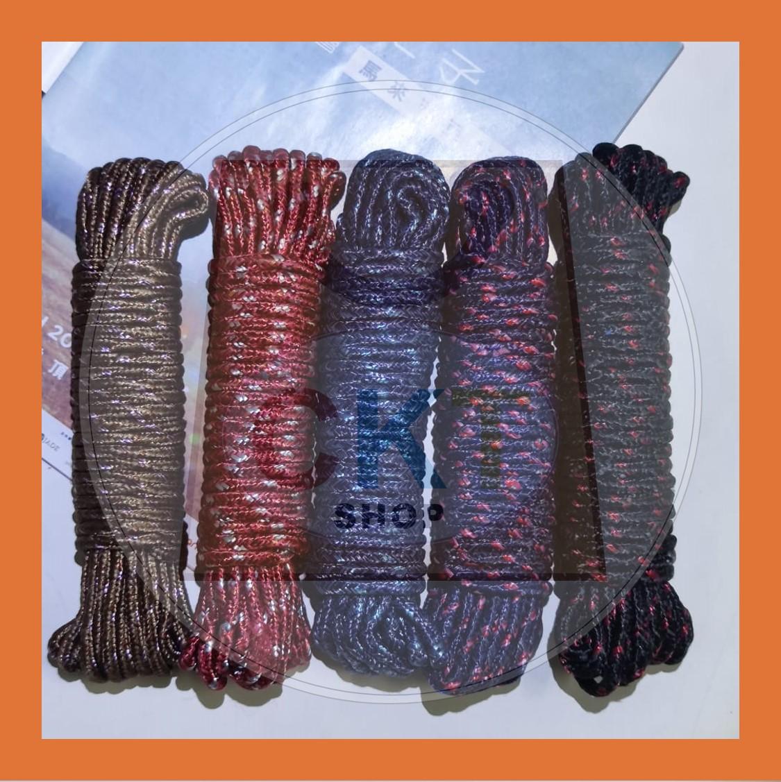 Tent Rope 10m Tali Khemah Multi-functional Nylon Anti-slip Wind-proof Clothesline 10 meter Outdoor Sun Drying Rope