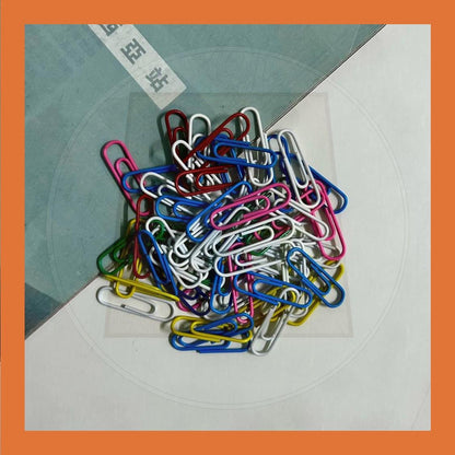 Colorful Round Paper clip 28mm Triangle Clips Paperclip Klik kertas document color Mix Color Pins Binder in box 60's 60PCs in 1 Box