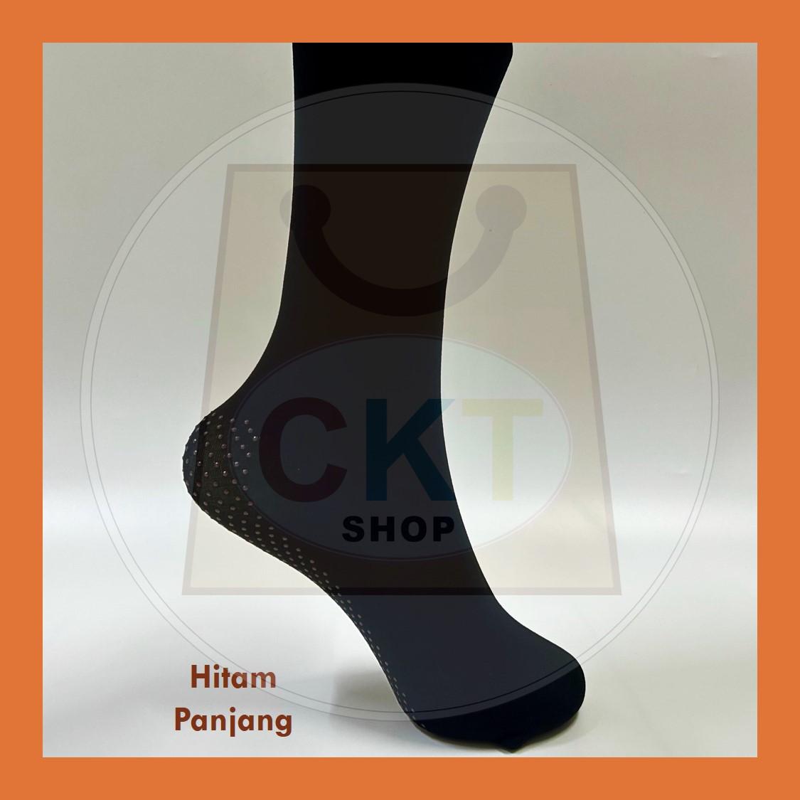 Stokin Muslimah Anti Slip Tutup Aurat Panjang 37cm Pendek 26cm Hitam Khaki Muslimah Socks