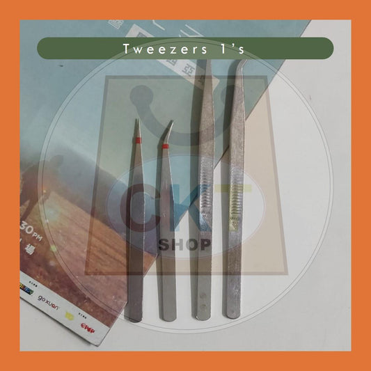 [READY STOCK] B Stainless Steel Tweezer Forceps Anti-Static Tweezers Repair Maintenance Tools Straight Curve Kepit
