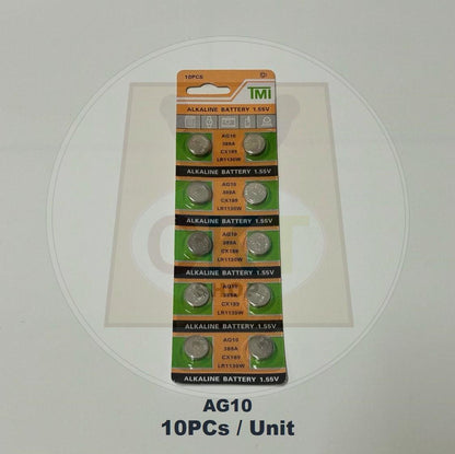 Button Cell Battery Watch Toy Coin Calculator PC Alkaline Batteries AG10 AG13 LR1130 LR44