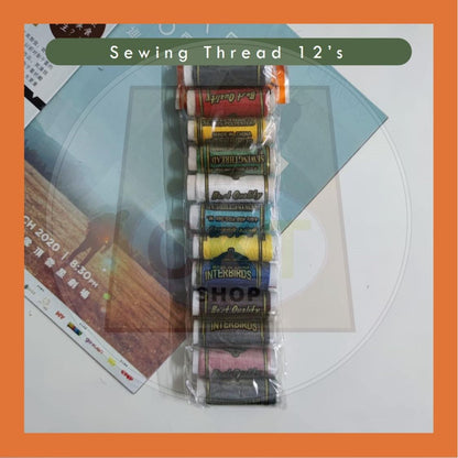 Benang Jahit Biasa Warna-Warni / Spun Polyester Sewing Thread 12 biji