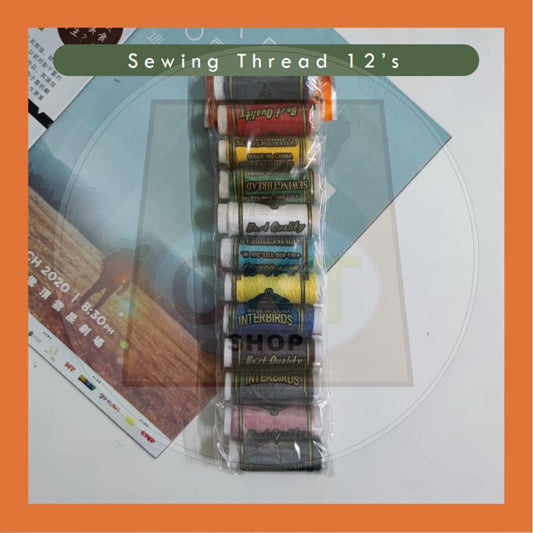 Benang Jahit Biasa Warna-Warni / Spun Polyester Sewing Thread 12 biji