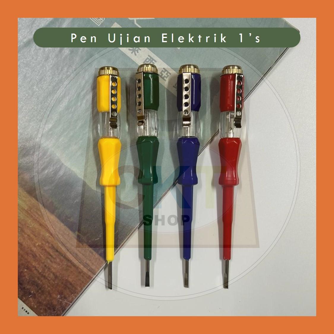 Pen Ujian Elektrik Pemutar Skru Kepala Rata 2.5mm Voltage Detector Test Pen Anti-Slip 100 500V PVC