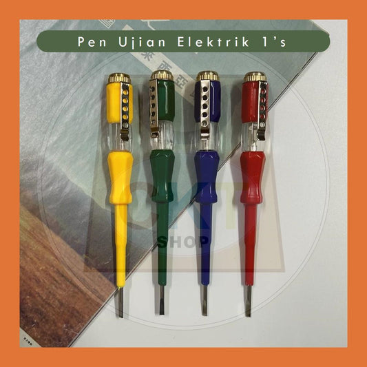 Pen Ujian Elektrik Pemutar Skru Kepala Rata 2.5mm Voltage Detector Test Pen Anti-Slip 100 500V PVC