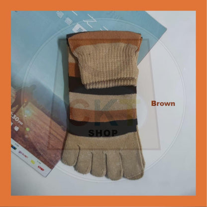 Breathable Non-slip Cotton Split Toe Ladies Five Finger Socks Yoga Socks Floor Socks Stoking Jari Outdoor Green Family