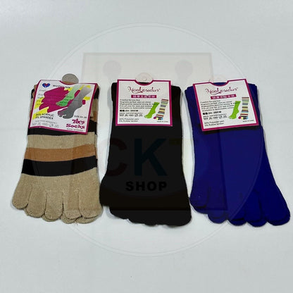 Breathable Non-slip Cotton Split Toe Ladies Five Finger Socks Yoga Socks Floor Socks Stoking Jari Outdoor Green Family