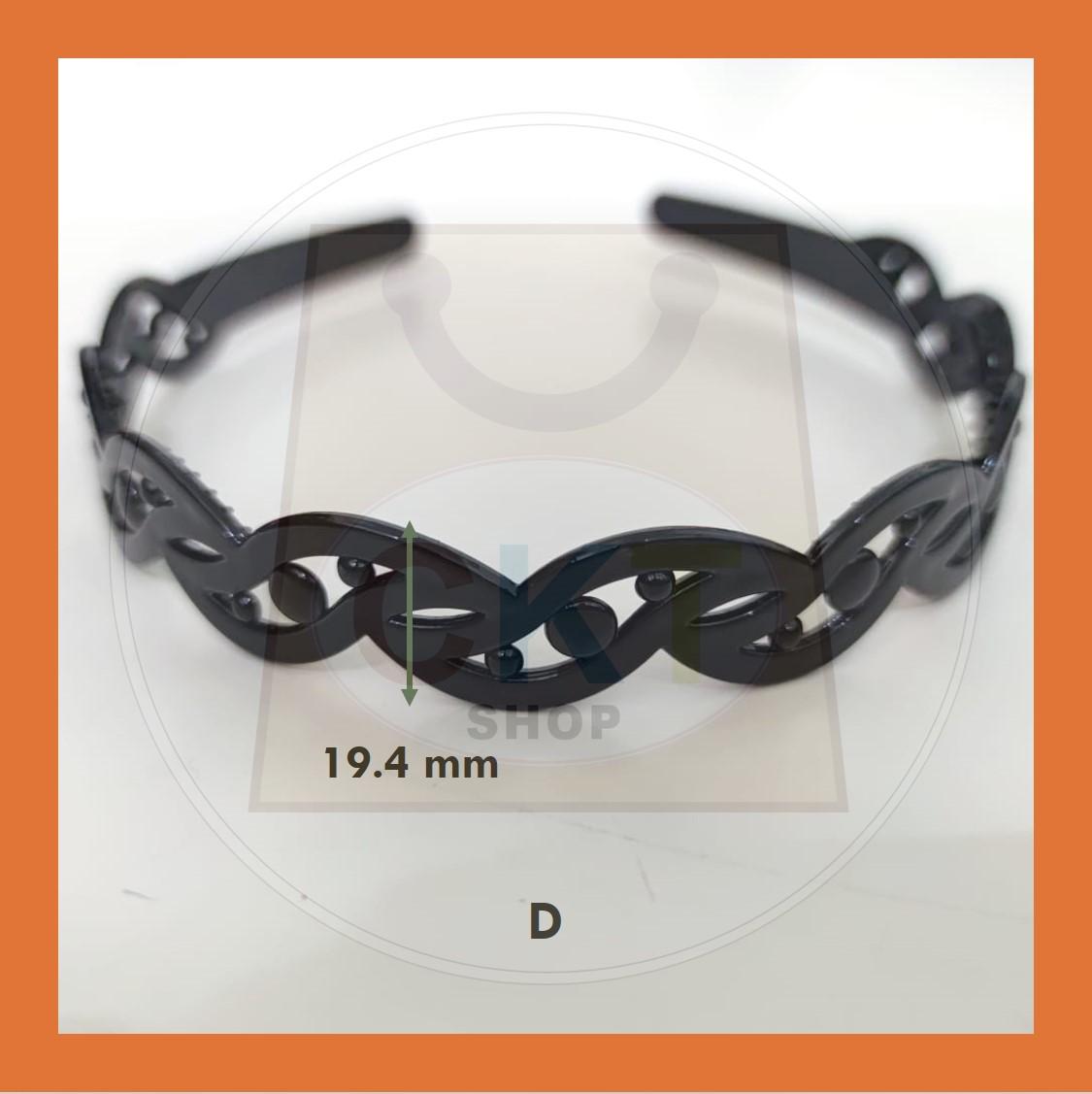 Hairband Plastic Black Headband Cekak Rambut Hitam Hair Band Female Male Unisex Black Hitam Premium Plastic Casual Daily Retro