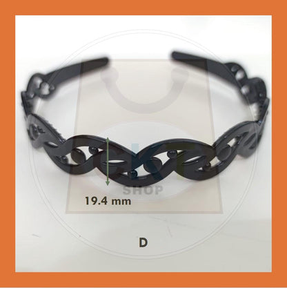 Hairband Plastic Black Headband Cekak Rambut Hitam Hair Band Female Male Unisex Black Hitam Premium Plastic Casual Daily Retro