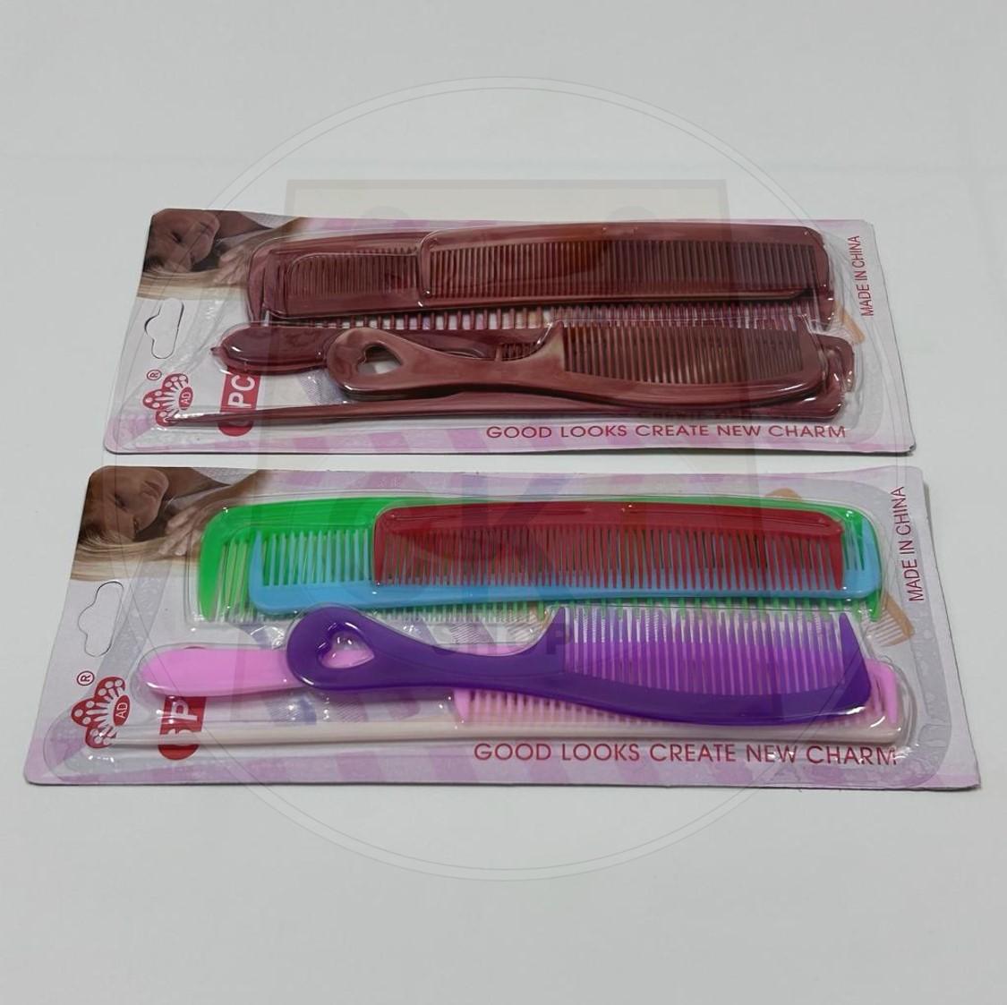 Hair Comb 6s set 6 in 1 Hairdressing Styling Family Jimat Pack Fine-tooth Salon Plastic Combs Beauty Tools Sikat Rambut