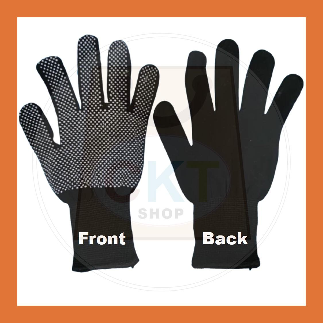 Black Gloves Dot Fishing Ricefield Eel Labor Protection Sarung Tangan Kain Bintik Getah Anti Slip Sport Gardening