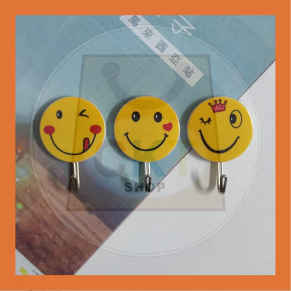 Cute Creative Hook Free Punch Wall Sticker Seamless Hook Key Placement Classification For Kitchen Bathroom (3 PCs)