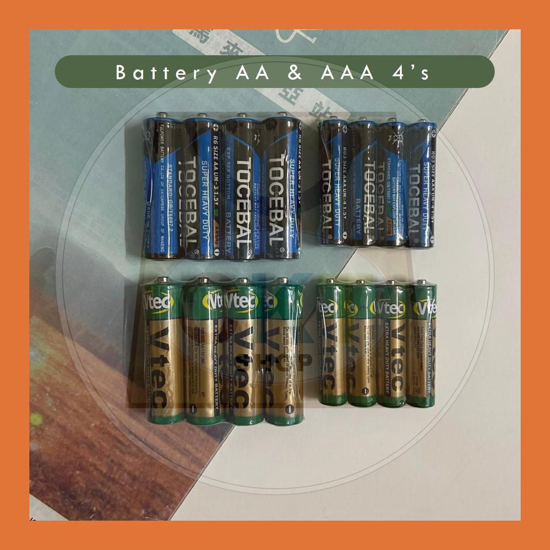 AA AAA Battery VTEC Extra Heavy Duty Bateri AA Kuasa Tinggi VTEC Battery TOCEBAL Bateri TOCEBAL