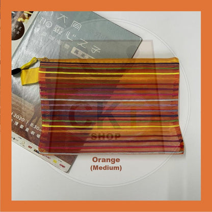 Rainbow Mesh Zipper Bag Transparent Zipper Bag / Document Bag / Pencil Bag