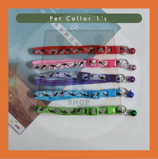 [READY STOCK] Adjustable Pet Collar With Bell Safety Buckle Adjustable Kitten Puppy Collar Neck Accessories
