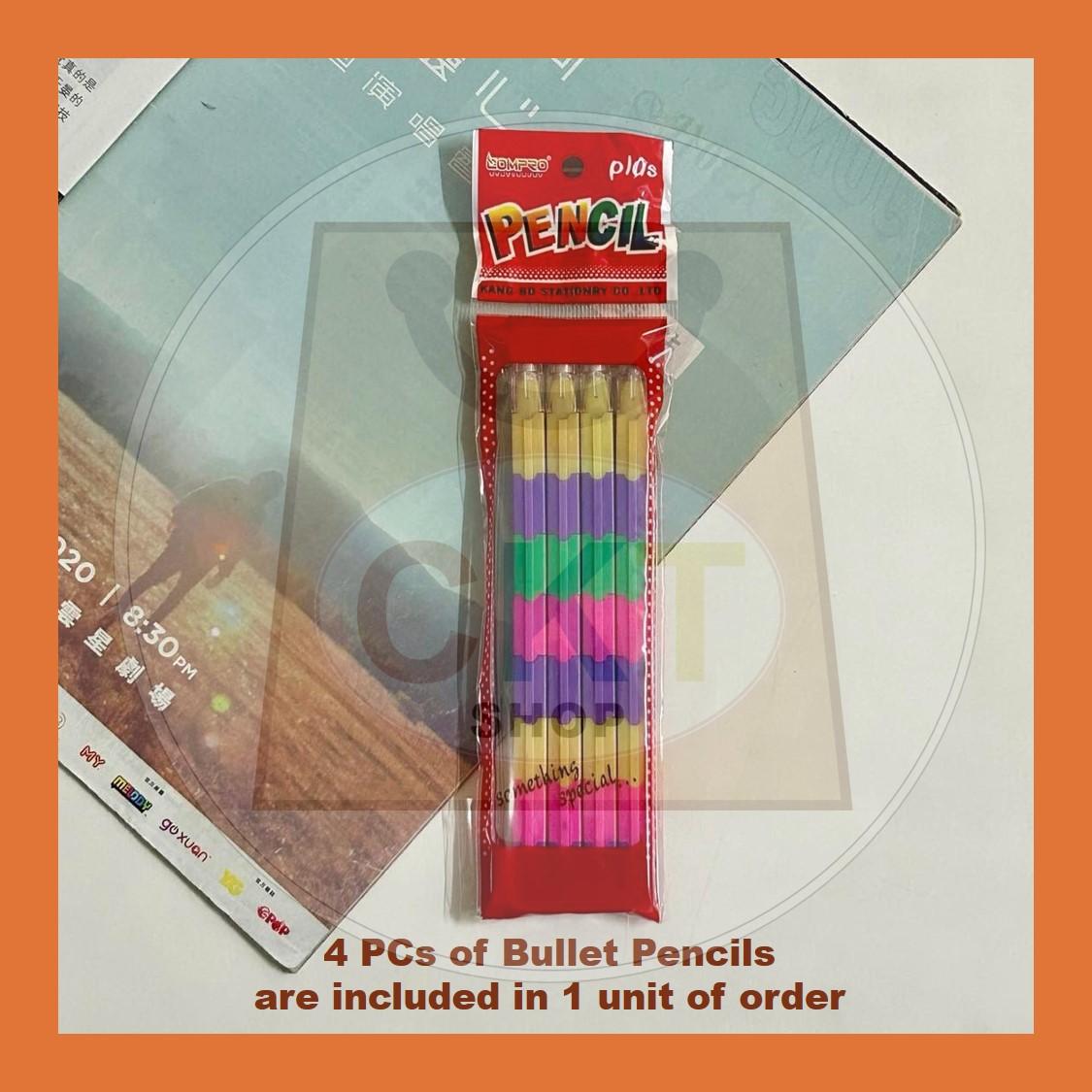 [READY STOCK] 2.0mm 4PCs Non-sharpening Bullet pencil Swap Building Block Pencils Colorful Children Pencils Swap Writing Kids