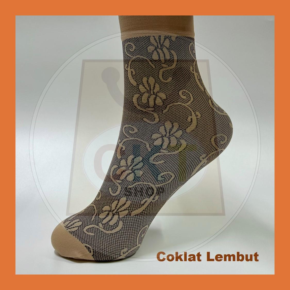 Stokin Berenda Bunga Wanita | Renda Cantik Corak Flora | Gaya Harian & Office Look | Stokin Muslimah Bergaya Moden