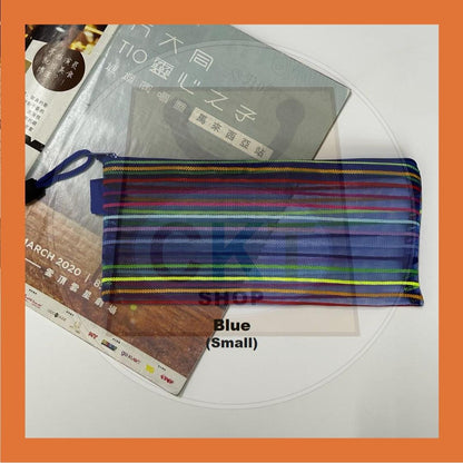 Rainbow Mesh Zipper Bag Transparent Zipper Bag / Document Bag / Pencil Bag