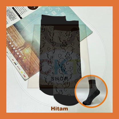 Stokin Berenda Bunga Wanita | Renda Cantik Corak Flora | Gaya Harian & Office Look | Stokin Muslimah Bergaya Moden