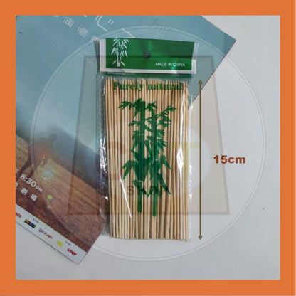 Batang Lidi Satay BBQ Stick Bamboo Skewer Kayu Cucuk Satey Kayu Bunga Telur DIY Batang Telur Buah Bouquet 15cm 25cm 30cm