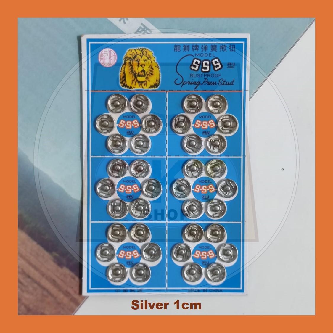 Press Studs Coat Metal Hand-sew Button Spring Sewing Snap Fastener Round LION Brand Butang Ketip Tip Butang Katup Khawin