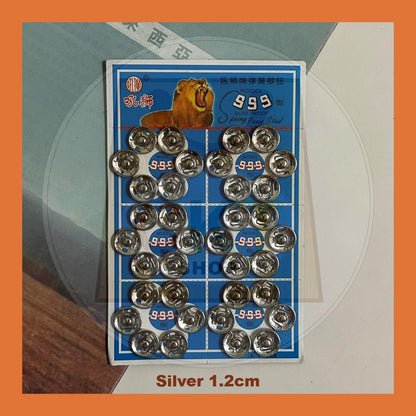 Press Studs Coat Metal Hand-sew Button Spring Sewing Snap Fastener Round LION Brand Butang Ketip Tip Butang Katup Khawin