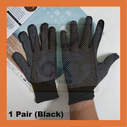 Black Gloves Dot Fishing Ricefield Eel Labor Protection Sarung Tangan Kain Bintik Getah Anti Slip Sport Gardening