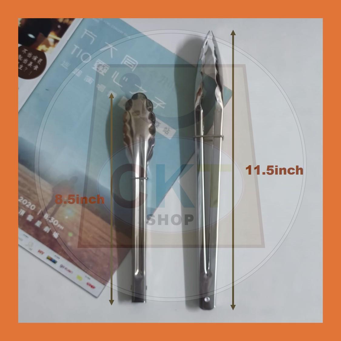 Stainless Steel Tong Food Clip BBQ Tongs Tweezer Penyepit Makanan Cooking Tongs Utensil Kitchen Bar Grill Steak Buffet