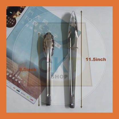 Stainless Steel Tong Food Clip BBQ Tongs Tweezer Penyepit Makanan Cooking Tongs Utensil Kitchen Bar Grill Steak Buffet