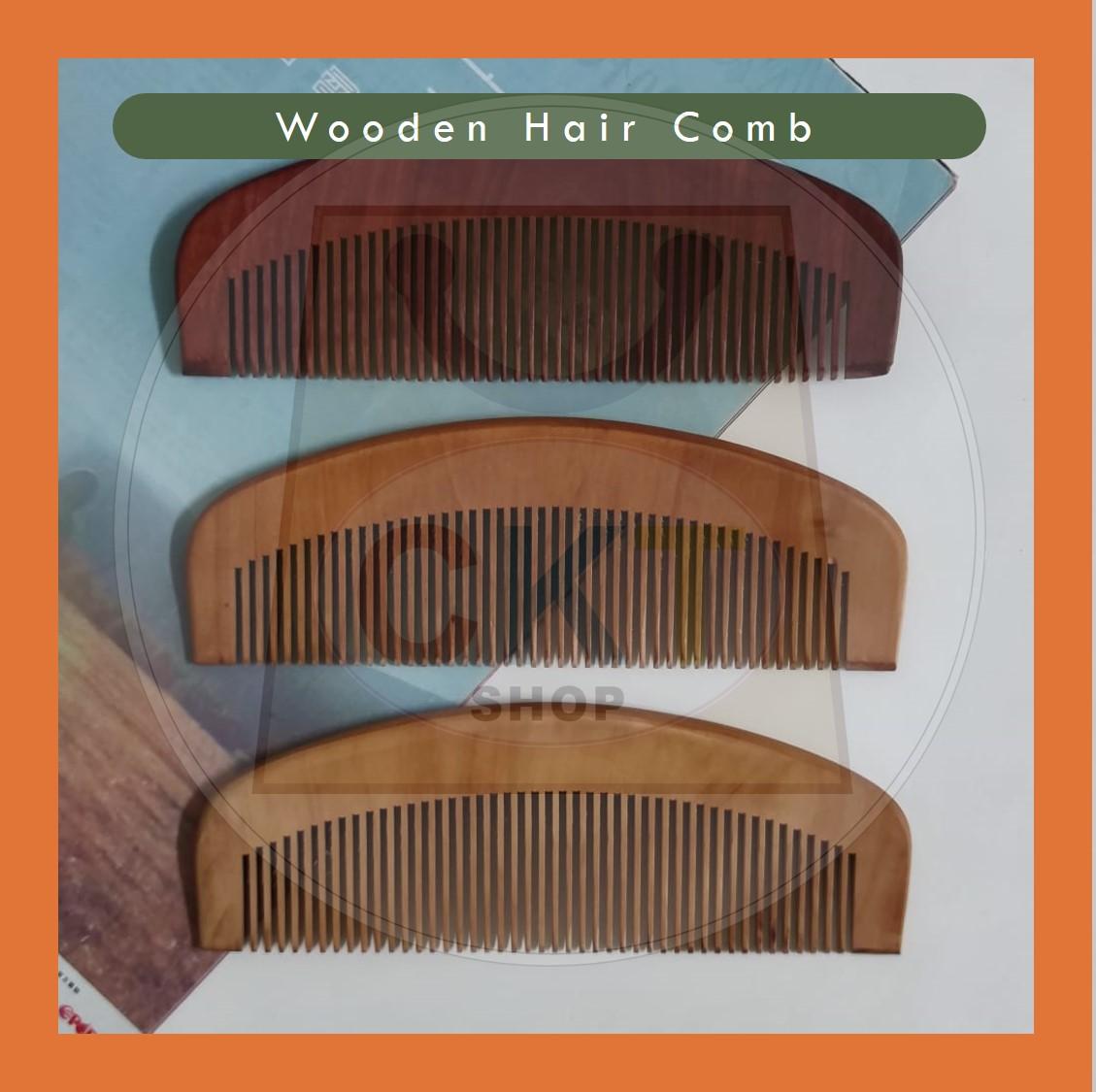 [READY STOCK] Natural Wooden Comb Hairbrush Tool Peach Wood Comb No-Static Massage Hair Health Comb Sikat Rambut Kayu