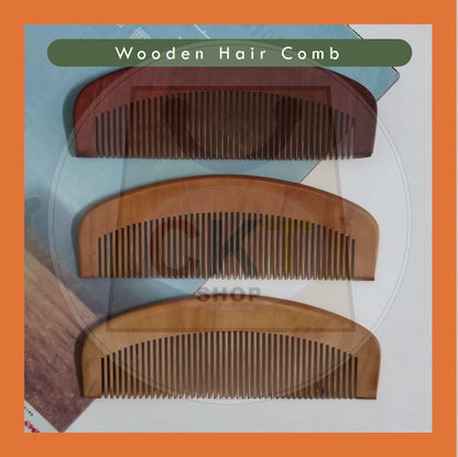 [READY STOCK] Natural Wooden Comb Hairbrush Tool Peach Wood Comb No-Static Massage Hair Health Comb Sikat Rambut Kayu