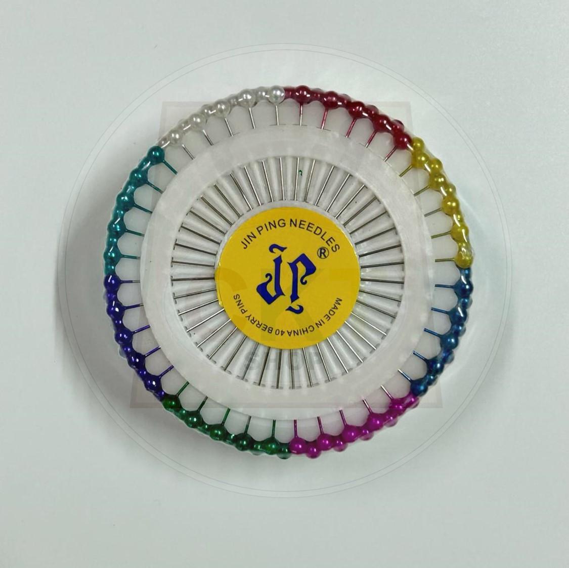 (40pcs) Colorful Pearl Head Pins Dressmaker Pins Sewing Pin Shawl Needles Short Pin Straight Push Jarum Peniti Tudung