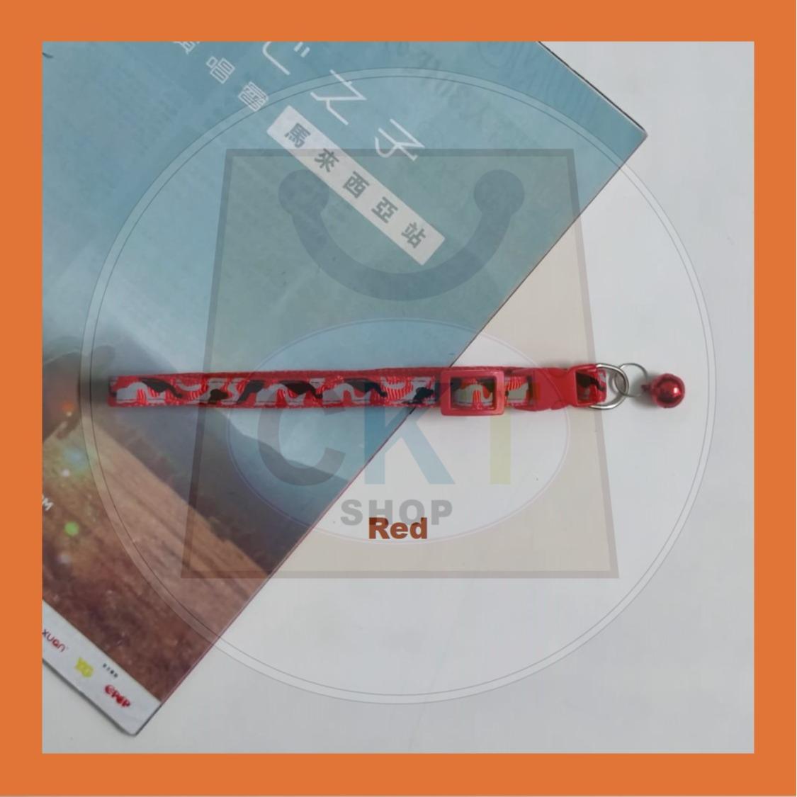 [READY STOCK] Adjustable Pet Collar With Bell Safety Buckle Adjustable Kitten Puppy Collar Neck Accessories