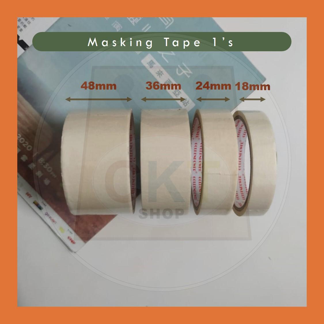 Masking Tape White Tape Kertas Packaging Tape 18mm 24mm 36mm 48mm Pita Pelekat